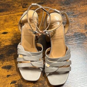 LC Lauren Conrad Gray Woven Strap Sandals